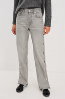 Rails Clothing Del Mar Boyfriend Jeans Style 716A-285B-8226 in Stone Grey Studded; Grey Wash High Rise Studded Fall Jeans