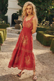 Rails Clothing Fawn Dress Style 651A-167D-7856 in Terracotta; Rails Embroidered Eyelet Cutout Floral Summer Midi Dress