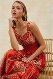 Rails Clothing Fawn Dress Style 651A-167D-7856 in Terracotta; Rails Embroidered Eyelet Cutout Floral Summer Midi Dress