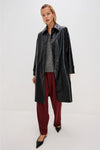 Rails Clothing Hills Jacket Style 784-432A-001 in Black Faux Leather;Faux Leather Long Fall Jacket;Mid Length faux leather fall jacket; 