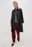 Rails Clothing Hills Jacket Style 784-432A-001 in Black Faux Leather;Faux Leather Long Fall Jacket;Mid Length faux leather fall jacket; 