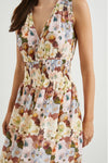 Rails Clothing Izzy Dress Style 527-125C-7005 in Painted Floral;Painted Floral Midi Dress;Spring Midi Dress in Watercolor Painted Floral; 