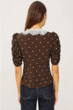 Rails Clothing Lazara top Style 927-609D-8470 in Cocoa Polka Dots; 