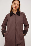 Rails Clothing Levy Coat Style 982A-404B-2789 in Raisin; Corduroy Trim Long Barn Coat
