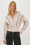 Rails Clothing Lune sweater Style 863A-374D-8277 in Oatmeal Brown Whipstitch 863A-374D-8277; 