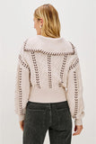 Rails Clothing Lune sweater Style 863A-374D-8277 in Oatmeal Brown Whipstitch 863A-374D-8277; 
