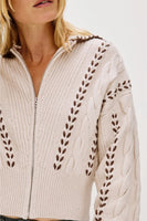 Rails Clothing Lune sweater Style 863A-374D-8277 in Oatmeal Brown Whipstitch 863A-374D-8277; 