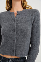Rails Clothing Matilda Cardigan Style 835A-349C008 in Charcoal; Soft Grey Cropped Fall Cardigan