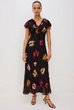 Rails Clothing Neela Dress Style 536-128G-8505 in Onyx Blurred Floral; 
