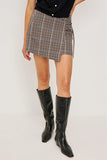 Rails Clothing Nial Skirt Style 305-248C-8297 in Mocha Check; Fall Check Wrap style mini skirt