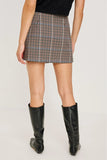 Rails Clothing Nial Skirt Style 305-248C-8297 in Mocha Check; Fall Check Wrap style mini skirt