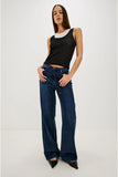 Rails Clothing Normandie pant Style 546-282C-8302 in Oceana; Tie Waist accent Dark Wash Denim Pant; 