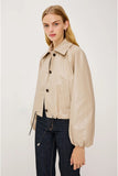 Rails Clothing North Jacket Style 784-422A-2971 in Dune; Tan, Oversized Collar, Button Front, adjustable Drawstring Hem elevated spring jacket.