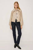 Rails Clothing North Jacket Style 784-422A-2971 in Dune; Tan, Oversized Collar, Button Front, adjustable Drawstring Hem elevated spring jacket.