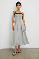 Rails Clothing Primrose Dress Style 670-114F-7896 in ivory jet gingham; Layered Spaghetti Strap Gingham Dress; Summer Dress; Modern Gingham Dress
