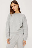 Rails Clothing Ramona Sweatshirt Style 854A-330A-8488 in Heather Grey Martini Embroidery; Martini embroidered Heather Grey Fleece Sweatshirt