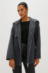 Rails Clothing Silves jacket Style 917-402B-008 in Charcoal Grey; Wool Blend Fall Jacket, Grey Zip Front Wool Blend Jacket, Fall/ Winter Outerwear