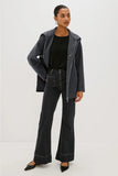 Rails Clothing Silves jacket Style 917-402B-008 in Charcoal Grey; Wool Blend Fall Jacket, Grey Zip Front Wool Blend Jacket, Fall/ Winter Outerwear