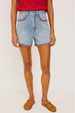 Rails X Giadzy Rancho Short Style 711A-217D-8703 in Ciao Indigo. Limited-edition Embroidered Pocket and hem detail cotton denim spring summer shorts