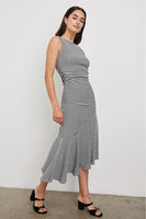 Rails Clothing Daija Dress Style 575-199E-287 in Black Gingham; Asymmetrical Hem Gingham Dress