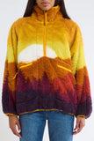 Rumored Clothing Sun Valley Sherpa in Sierra Sundown; Sunset Scape Shepa Half-Zip Pullover; 