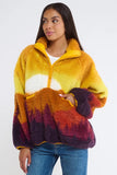 Rumored Clothing Sun Valley Sherpa in Sierra Sundown; Sunset Scape Shepa Half-Zip Pullover; 