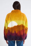 Rumored Clothing Sun Valley Sherpa in Sierra Sundown; Sunset Scape Shepa Half-Zip Pullover; 