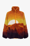 Rumored Clothing Sun Valley Sherpa in Sierra Sundown; Sunset Scape Shepa Half-Zip Pullover; 