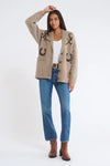 Rumored Clothing Wild Horses Cardigan in Heathered Mocha; Western Horse Themed Fall Cardigan; Equestrian Inspired Cardigan