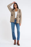 Rumored Clothing Wild Horses Cardigan in Heathered Mocha; Western Horse Themed Fall Cardigan; Equestrian Inspired Cardigan