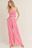 Sadie and Sage Clothing Blossoming Pant Style AE2721 in Fuchsia;Wide Leg Pant; 