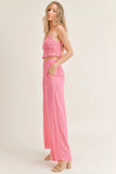 Sadie and Sage Clothing Blossoming Pant Style AE2721 in Fuchsia;Wide Leg Pant; 