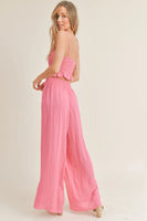 Sadie and Sage Clothing Blossoming Pant Style AE2721 in Fuchsia;Wide Leg Pant; 