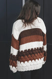 Sadie and Sage Dolly Cardigan Style AE4444 in Brown Multi;chunky cardigan; 