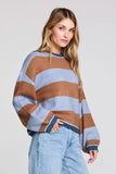 Saltwater Luxe Clothing Kirra Dusty Blue Sweater Style S4149-DSTBL in Dusty Blue;  Fall Sweater to wear with jeans
