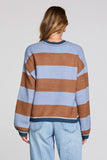 Saltwater Luxe Clothing Kirra Dusty Blue Sweater Style S4149-DSTBL in Dusty Blue;  Fall Sweater to wear with jeans
