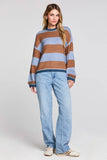 Saltwater Luxe Clothing Kirra Dusty Blue Sweater Style S4149-DSTBL in Dusty Blue;  Fall Sweater to wear with jeans
