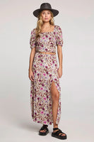 Saltwater Luxe Clothing Narissa Midi Skirt Style S3662-W689-MUL in Multi;Floral Slit Midi Skirt;Summer Midi Skirt; 