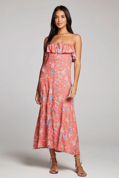 Saltwater Luxe Clothing Victorya Maxi Dress Style S3207-W614-Pop in Poppy Bloom