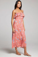 Saltwater Luxe Clothing Victorya Maxi Dress Style S3207-W614-Pop in Poppy Bloom