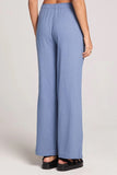 Saltwater Luxe Clothing WOVEN WORN BLUE PULL ON PANT Style S938-WNBLU in Worn Blue. Women's Linen Blend Pull On Wide Leg Spring Summer Casual Leisure Pant