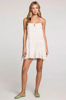 Saltwater Luxe Clothing Wyllow Mini Dress Style S3599-W676-SALT; Off White Spaghetti Strap Summer Mini Dress