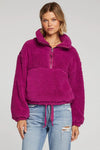 Saltwater Luxe Everest Pullover Style S2582-Ber in Berry;Sherpa Half Zip Pullover; 