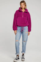 Saltwater Luxe Everest Pullover Style S2582-Ber in Berry;Sherpa Half Zip Pullover; 