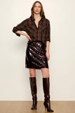 Sanctuary Clothing Best Paillette Skirt Style CS0544FM2 BDUX  in Bordeaux; Bordeaux Sequined knee Length skirt
