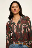Sanctuary Clothing Fitted Mesh Button Down Top Style CT4223PE4 DCNT Deco Nite; 
