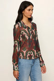 Sanctuary Clothing Fitted Mesh Button Down Top Style CT4223PE4 DCNT Deco Nite; 