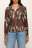 Sanctuary Clothing Fitted Mesh Button Down Top Style CT4223PE4 DCNT Deco Nite; 