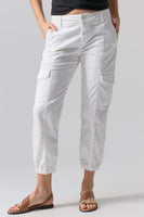 Sanctuary Clothing Rebel Pant Style CP0694NTO BRWH in Brilliant White;white cargo jogger pant;Sanctuary Cargo Pant;White Cargo Pant;White Utility Pant;Cropped Cargo Pant;Summer Cargo Pant; Sanctuary Clothing Utility Cargo Pant