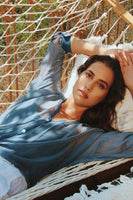 Scandal Italy Keva Top In Denim Blue; 